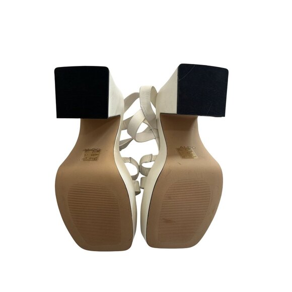 ALDO Jeni Heeled Platform Sandals in White - Picture 7 of 8